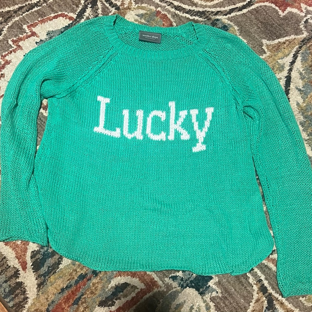 Wooden Ships LUCKY green sweater S/M